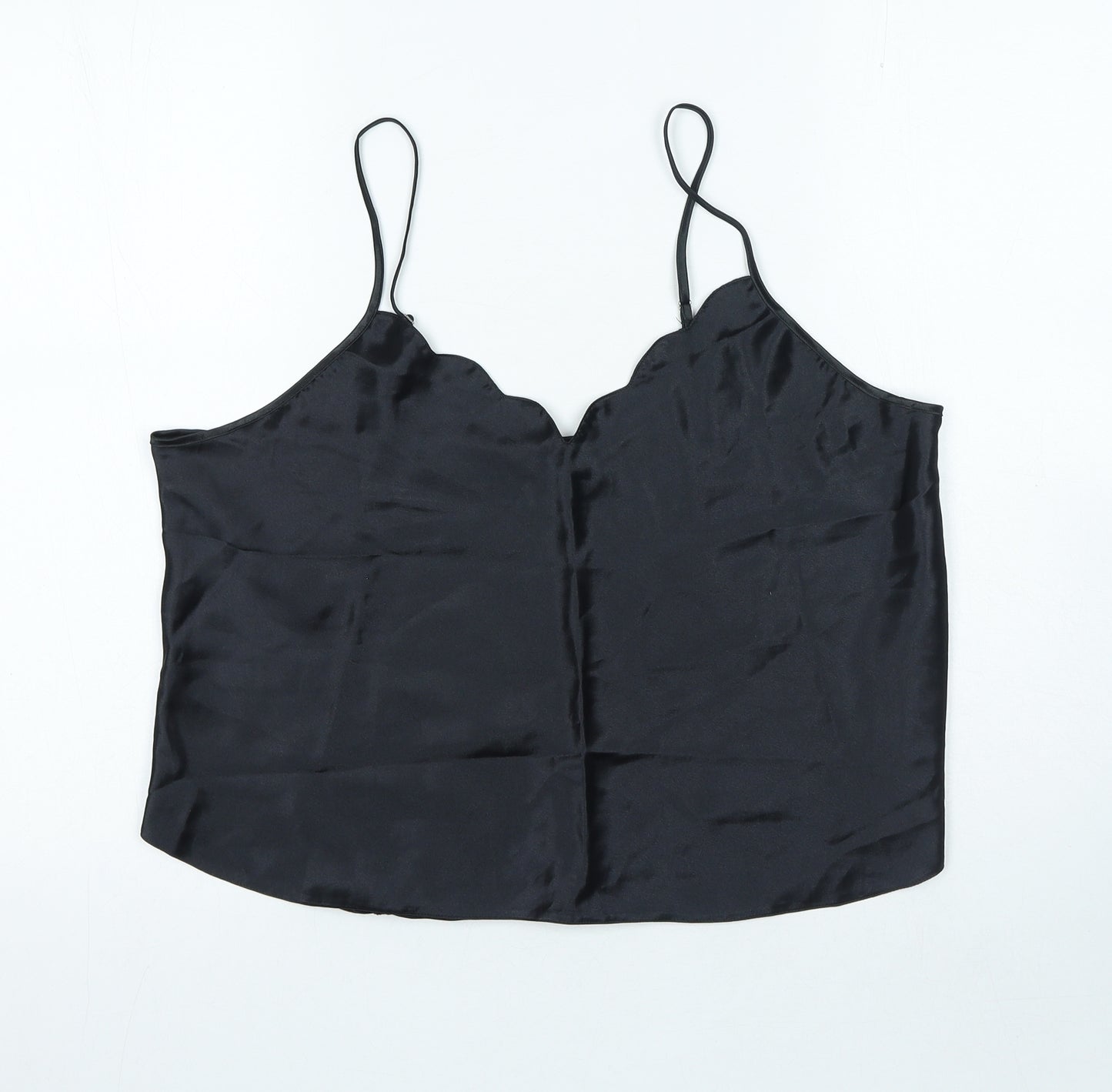 Petite Fleur Womens Black Polyester Camisole Tank Size 16 V-Neck
