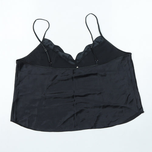 Petite Fleur Womens Black Polyester Camisole Tank Size 16 V-Neck