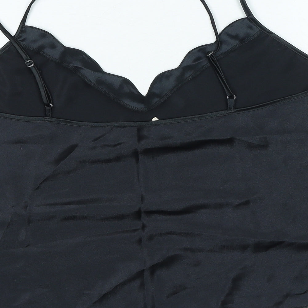 Petite Fleur Womens Black Polyester Camisole Tank Size 16 V-Neck
