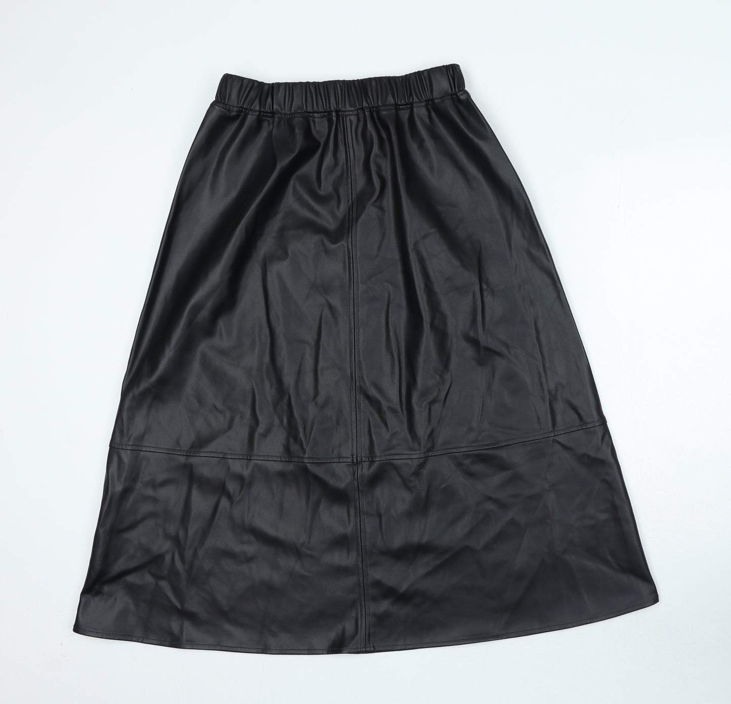 Marks and Spencer Womens Black Polyurethane A-Line Skirt Size 10