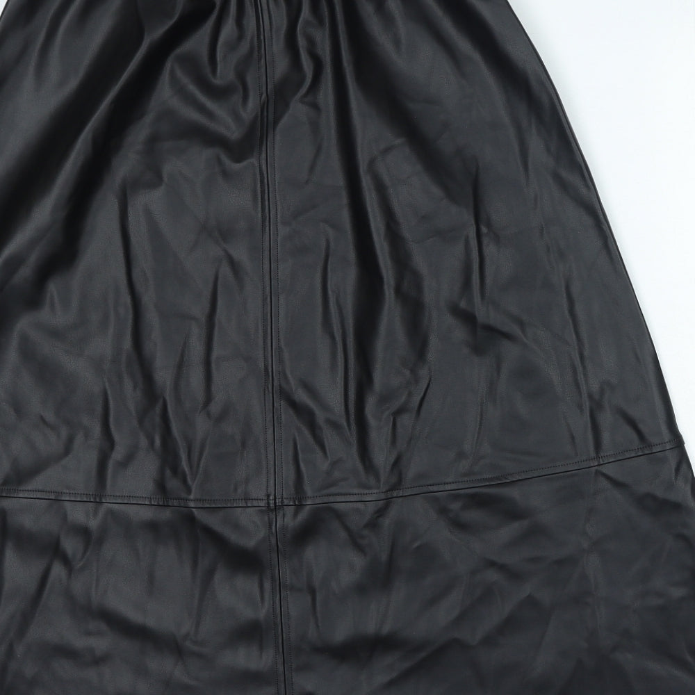 Marks and Spencer Womens Black Polyurethane A-Line Skirt Size 10