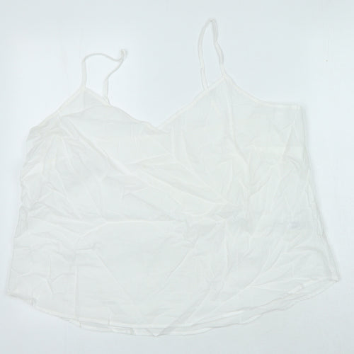 Marks and Spencer Womens White 100% Cotton Camisole Tank Size 20 V-Neck