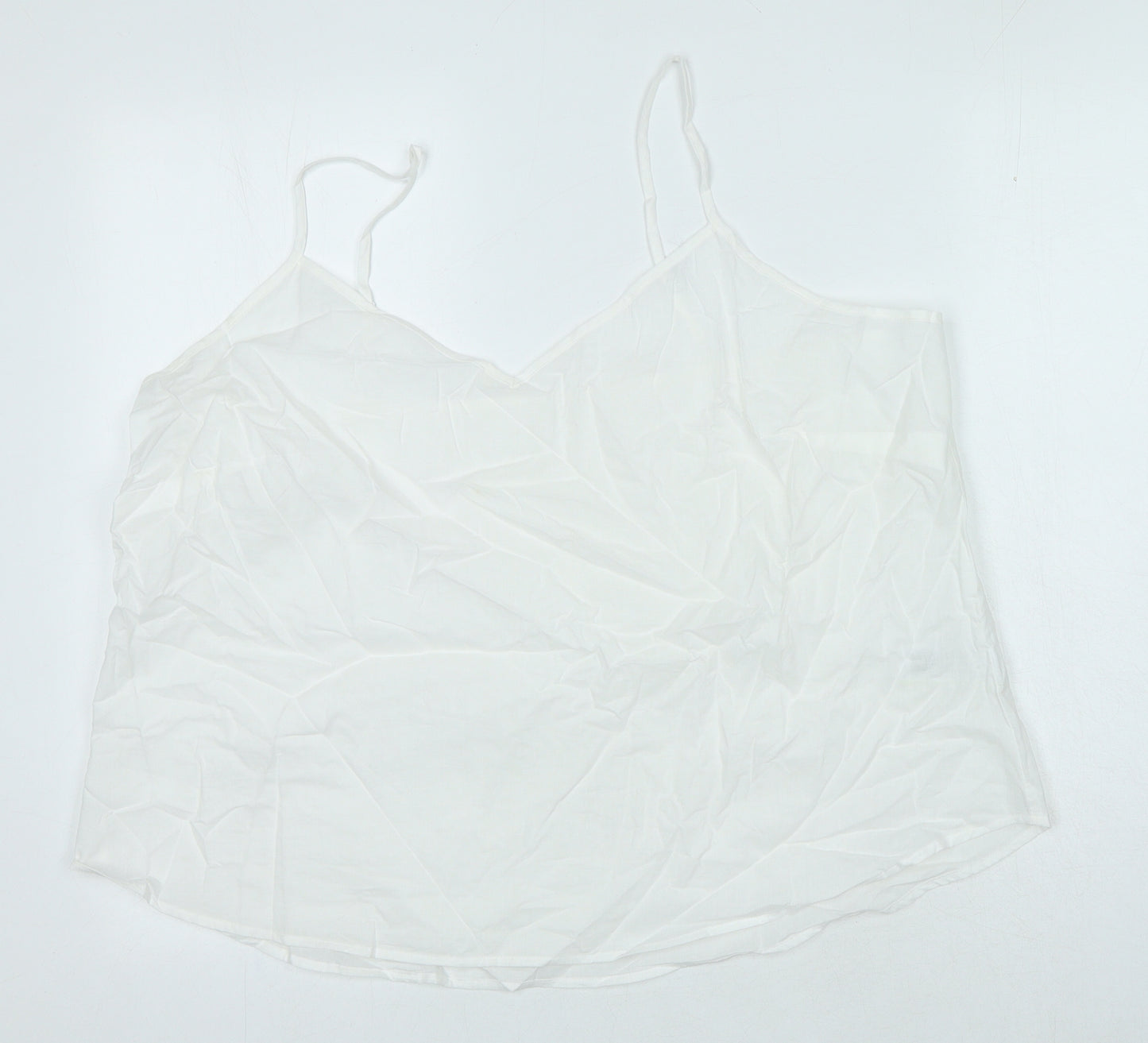 Marks and Spencer Womens White 100% Cotton Camisole Tank Size 20 V-Neck