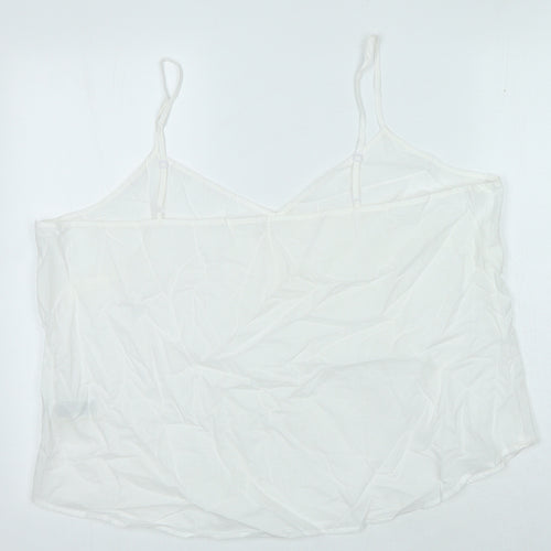 Marks and Spencer Womens White 100% Cotton Camisole Tank Size 20 V-Neck