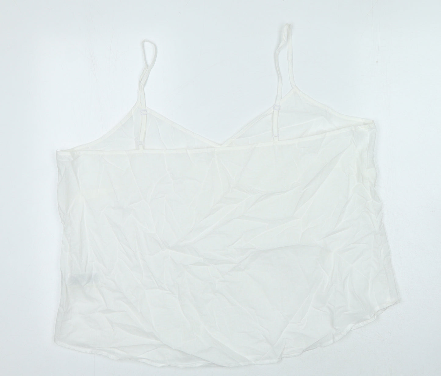 Marks and Spencer Womens White 100% Cotton Camisole Tank Size 20 V-Neck