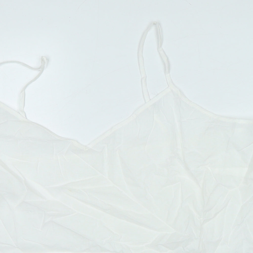 Marks and Spencer Womens White 100% Cotton Camisole Tank Size 20 V-Neck