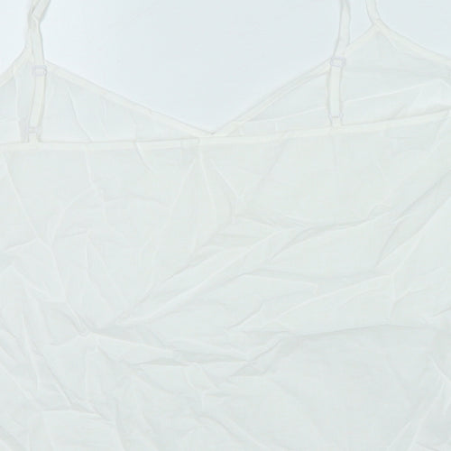 Marks and Spencer Womens White 100% Cotton Camisole Tank Size 20 V-Neck