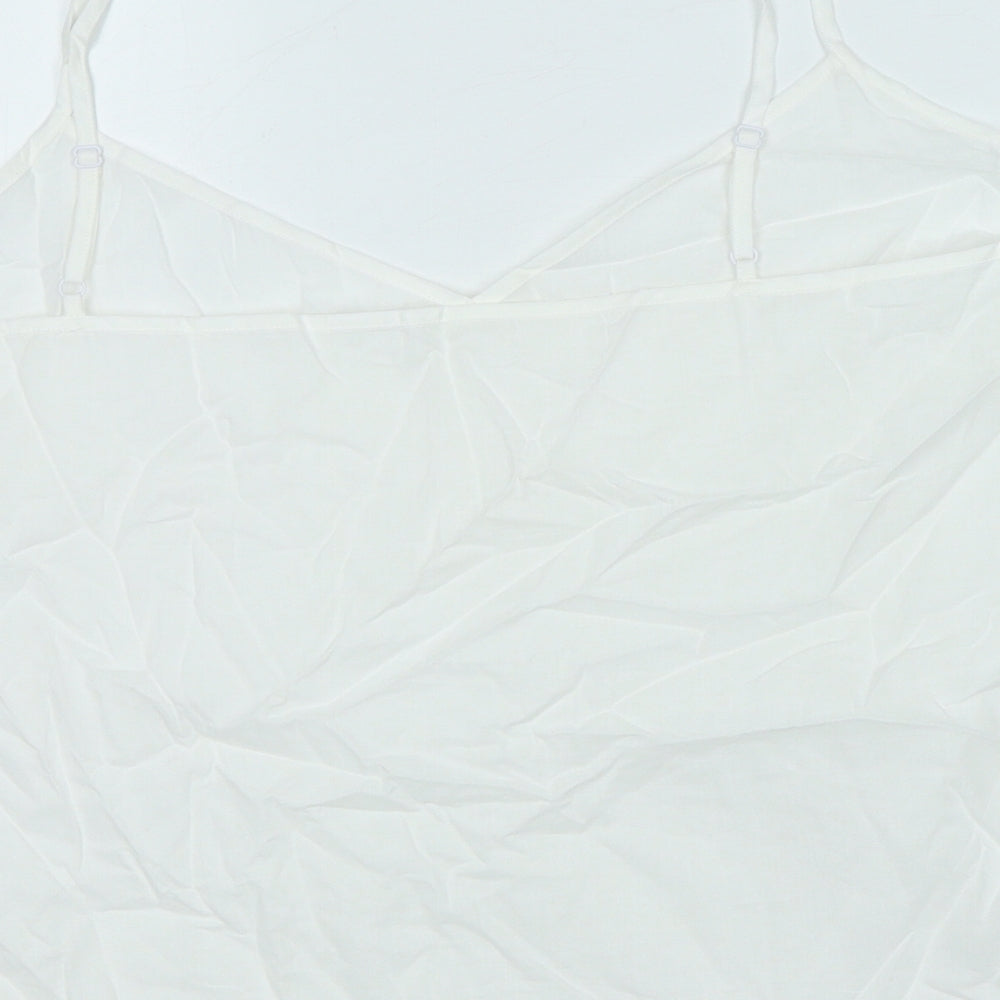 Marks and Spencer Womens White 100% Cotton Camisole Tank Size 20 V-Neck
