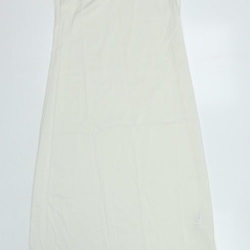 Marks and Spencer Womens Ivory Polyester Maxi Size 8 V-Neck
