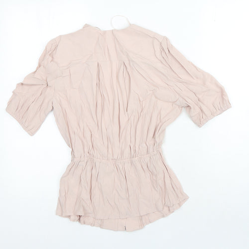 Marks and Spencer Womens Pink Viscose Basic Blouse Size 8 Sweetheart