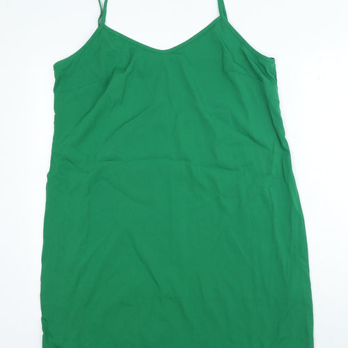 Marks and Spencer Womens Green Polyester Mini Size 14 V-Neck Pullover