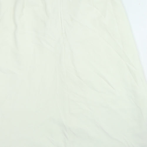 Marks and Spencer Womens Ivory Polyester A-Line Skirt Size 16 Zip