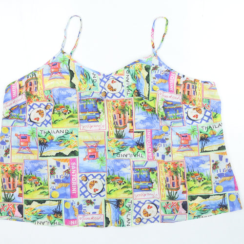 Nobodys child Womens Multicoloured Geometric 100% Cotton Camisole Blouse Size 16 V-Neck