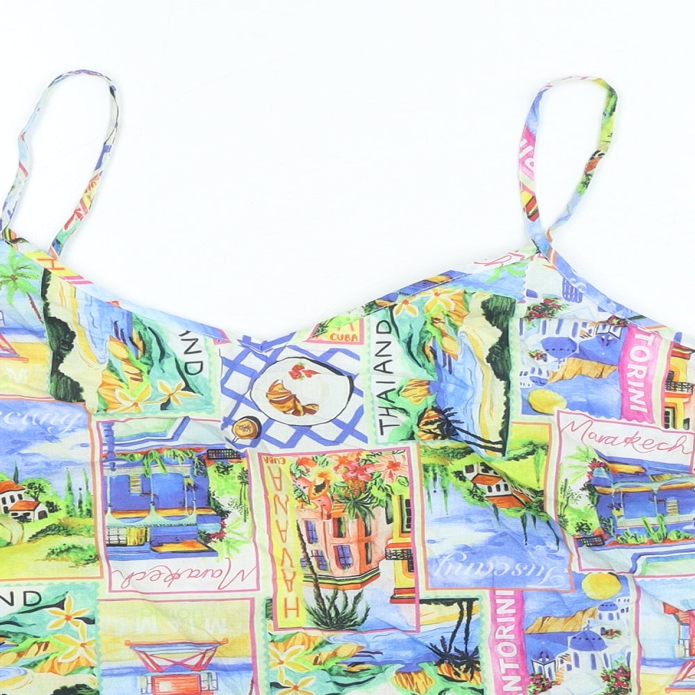 Nobodys child Womens Multicoloured Geometric 100% Cotton Camisole Blouse Size 16 V-Neck