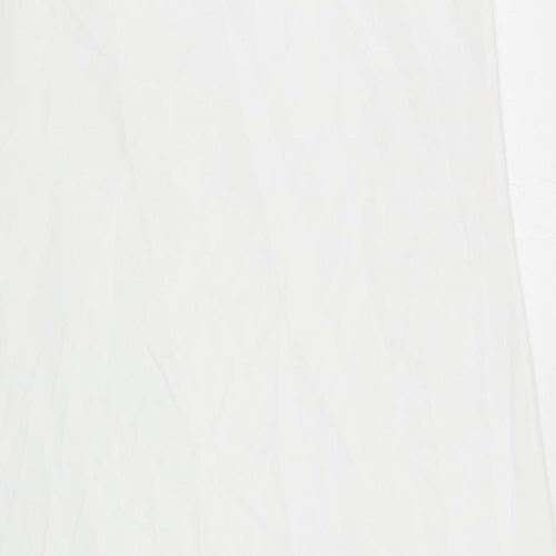 Marks and Spencer Womens White Polyester Slip Dress Size 12 V-Neck Pullover