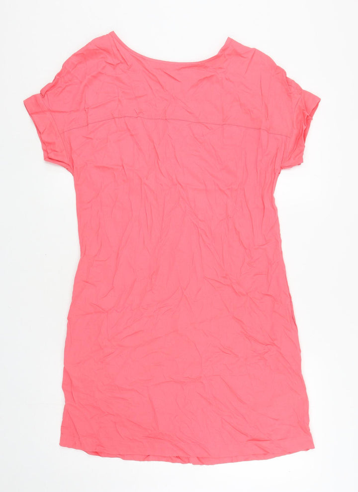 Marks and Spencer Womens Pink Viscose Mini Size 10 Round Neck Pullover