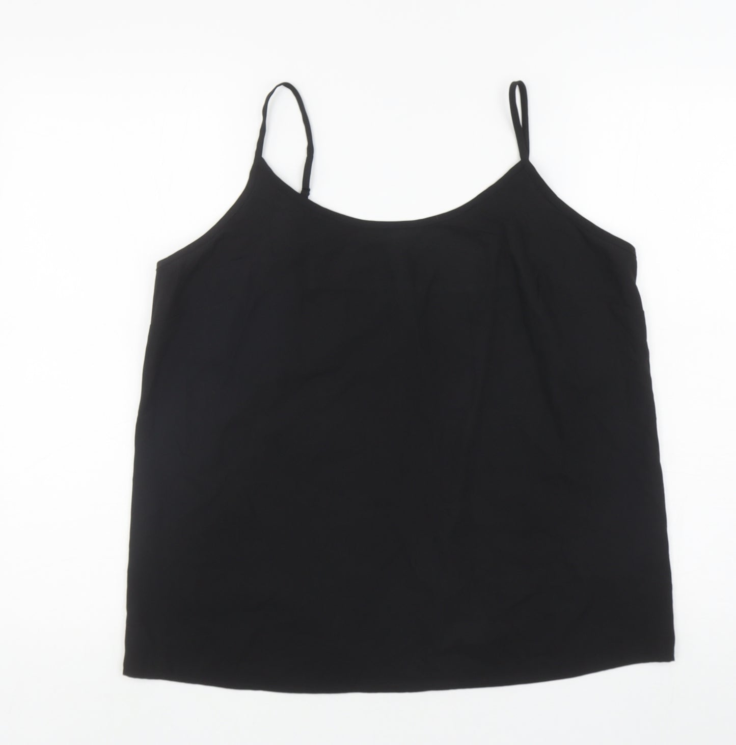 Marks and Spencer Womens Black Polyester Camisole Tank Size 14 Scoop Neck