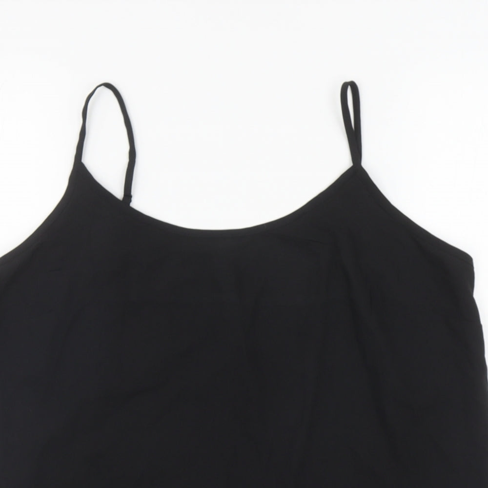 Marks and Spencer Womens Black Polyester Camisole Tank Size 14 Scoop Neck