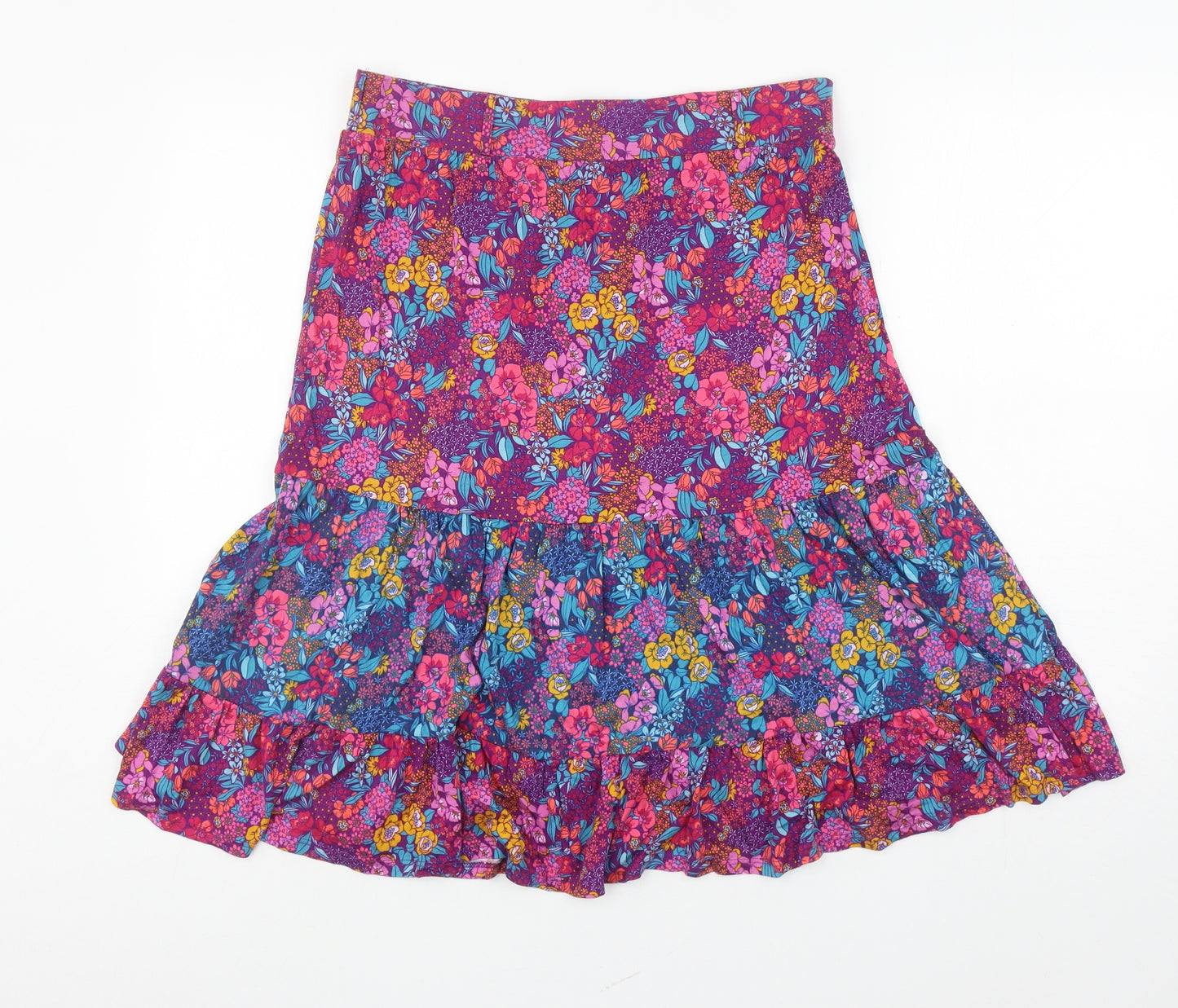 TU Womens Multicoloured Floral Cotton Peasant Skirt Size 14