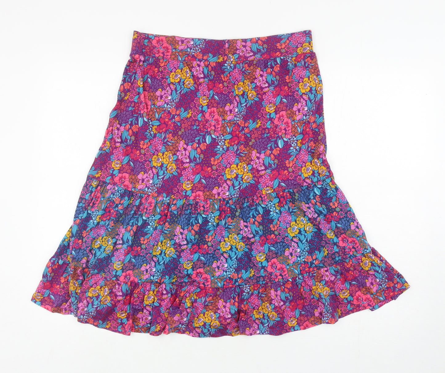 TU Womens Multicoloured Floral Cotton Peasant Skirt Size 14