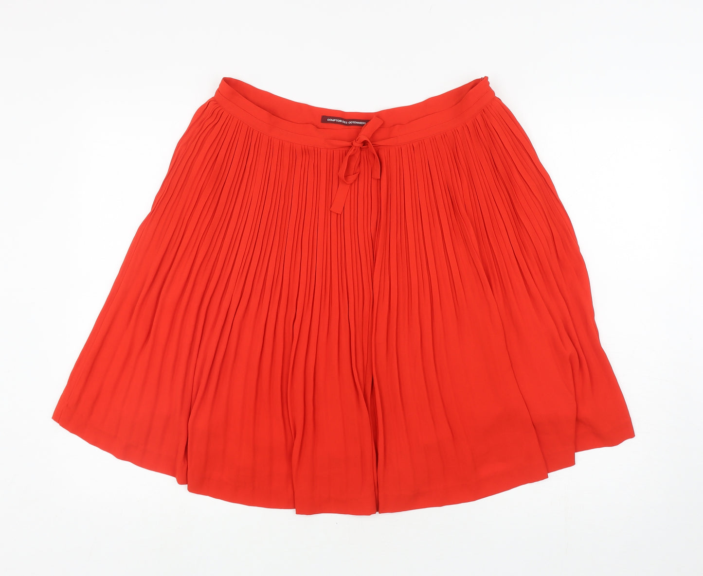Comptoir des Cotonniers Womens Red Polyester Pleated Skirt Size 14 Zip