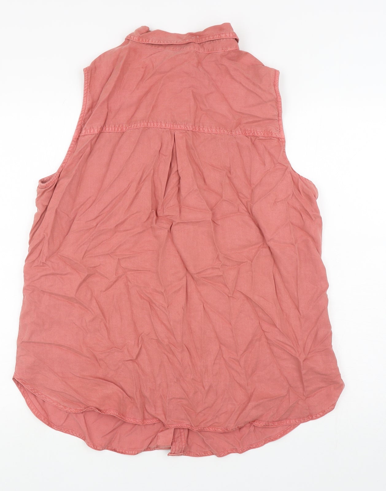 Marks and Spencer Womens Red Lyocell Basic Tank Size 18 Collared