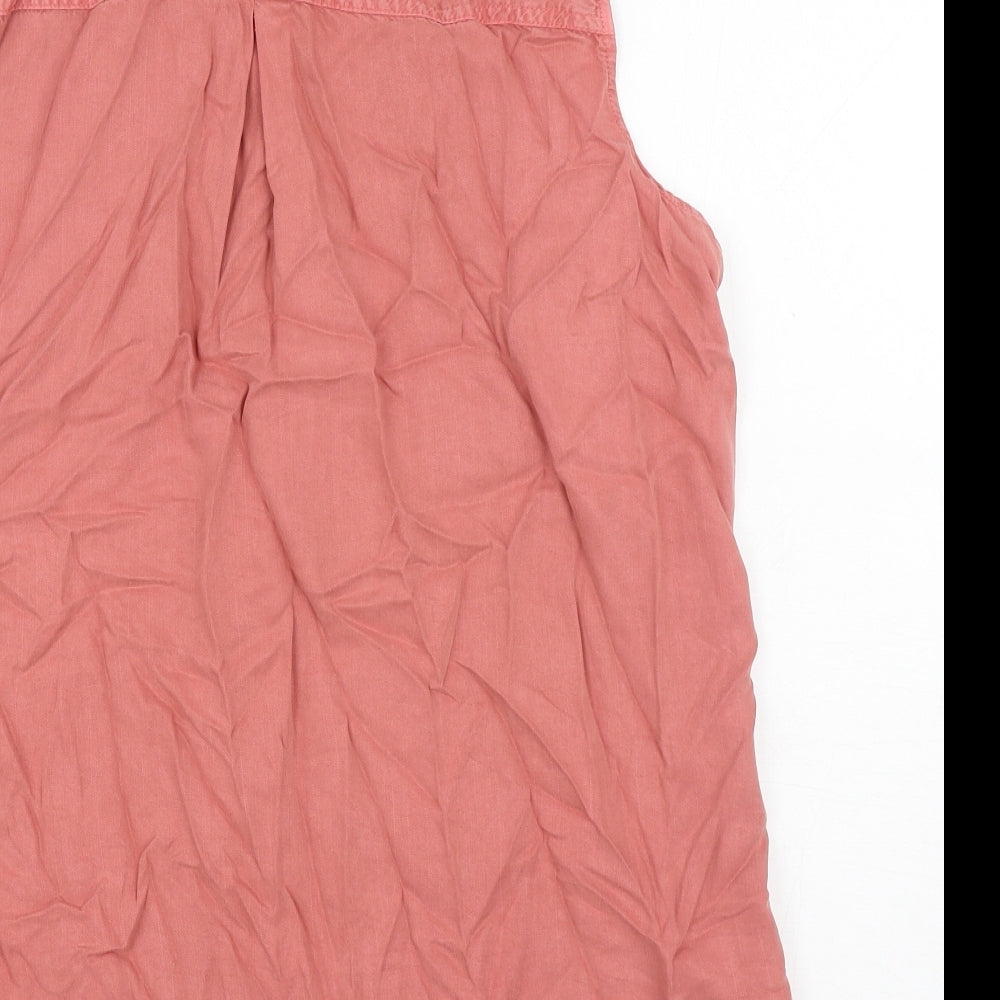 Marks and Spencer Womens Red Lyocell Basic Tank Size 18 Collared