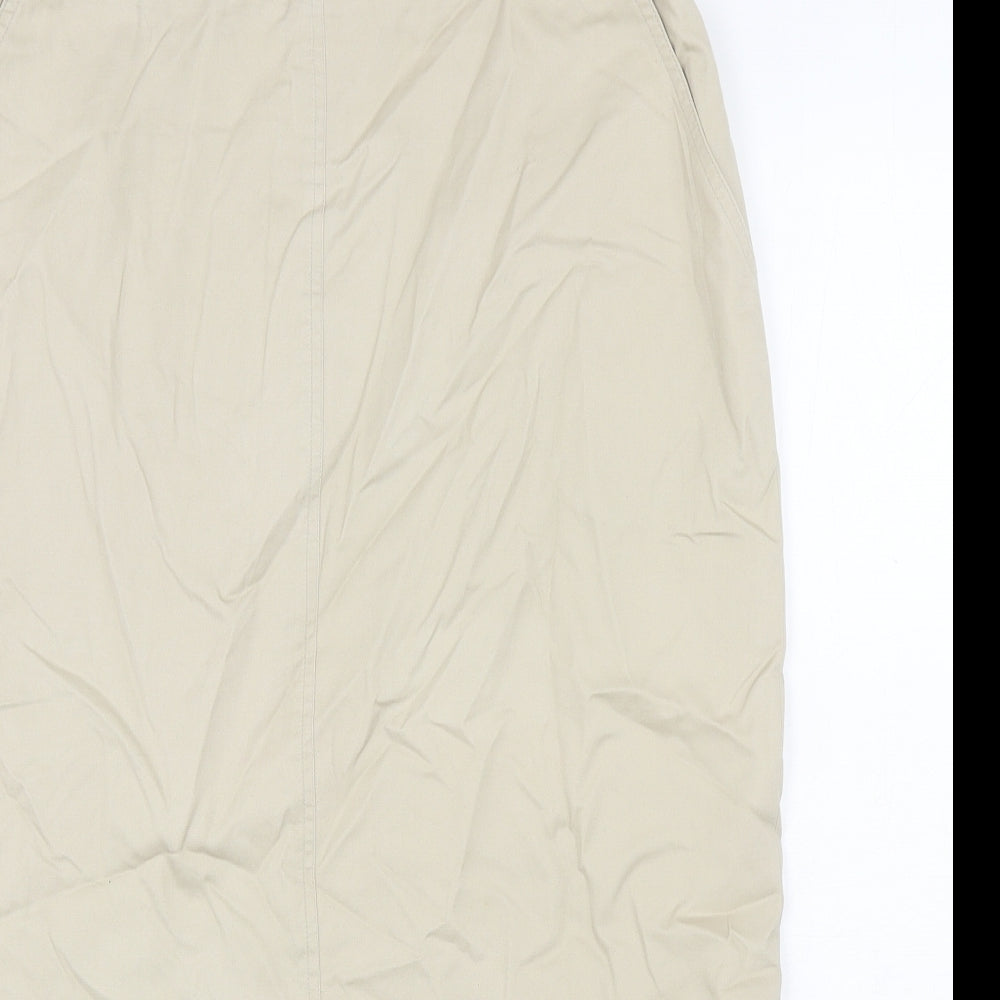 Viyella Womens Beige Cotton Straight & Pencil Skirt Size 16 Zip