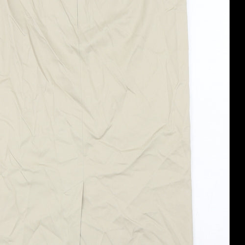 Viyella Womens Beige Cotton Straight & Pencil Skirt Size 16 Zip