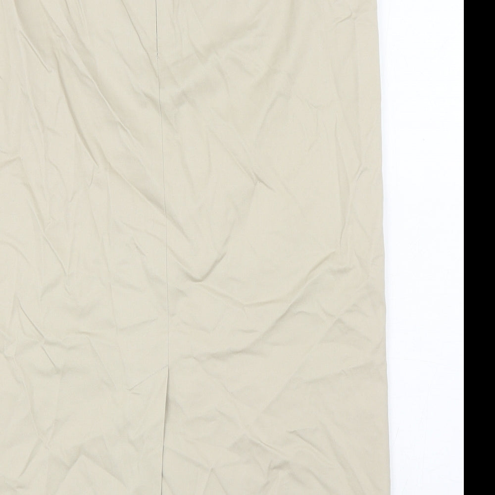 Viyella Womens Beige Cotton Straight & Pencil Skirt Size 16 Zip