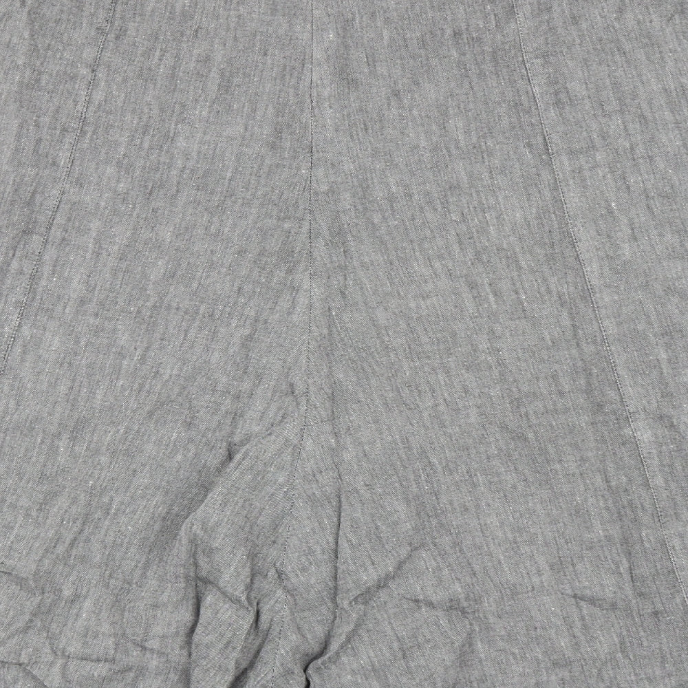 Marks and Spencer Womens Grey Linen Trumpet Skirt Size 16 Zip