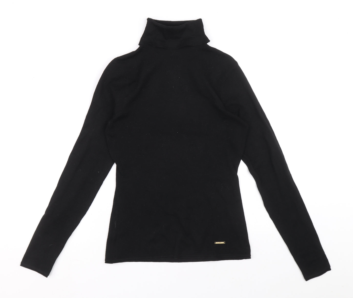 River Island Womens Black Roll Neck Polyester Pullover Jumper Size 8