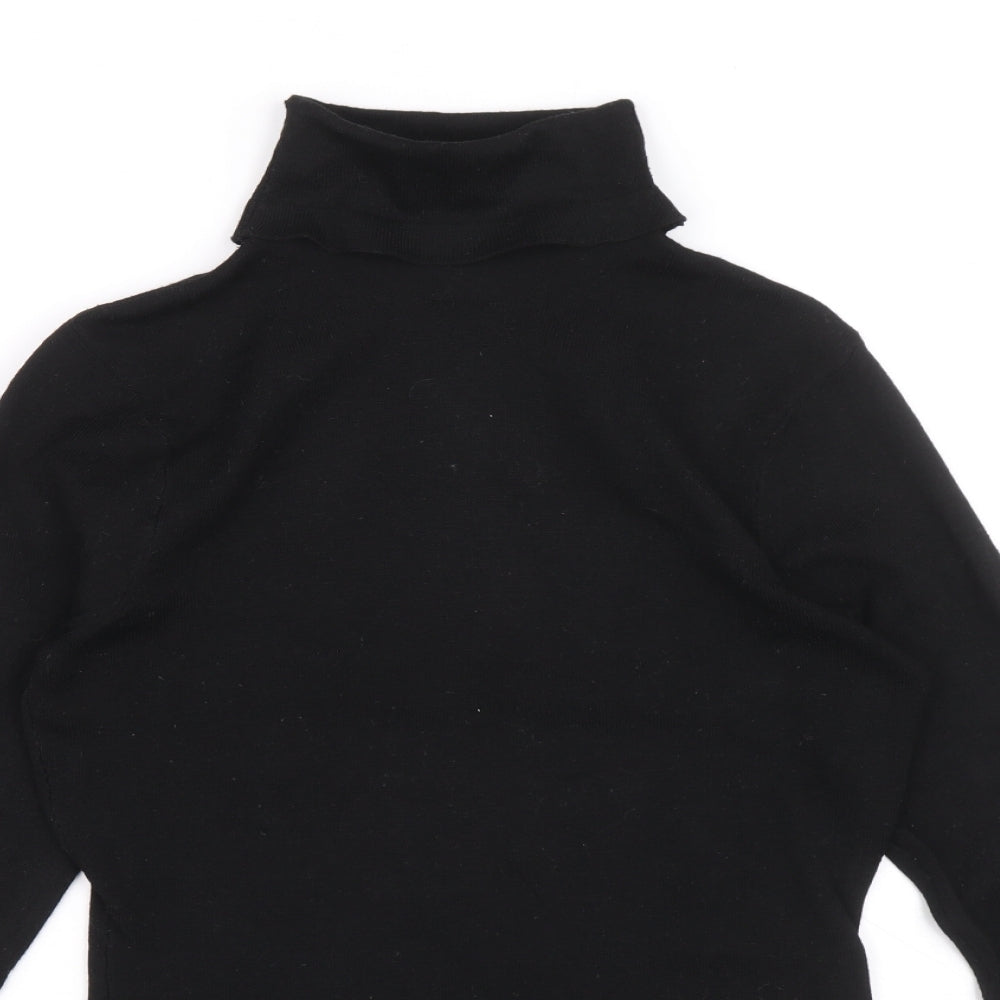 River Island Womens Black Roll Neck Polyester Pullover Jumper Size 8