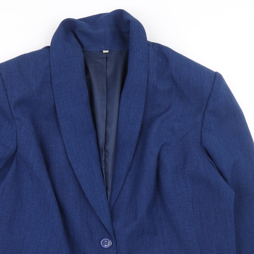 Preworn Womens Blue Jacket Blazer Size 20 Button