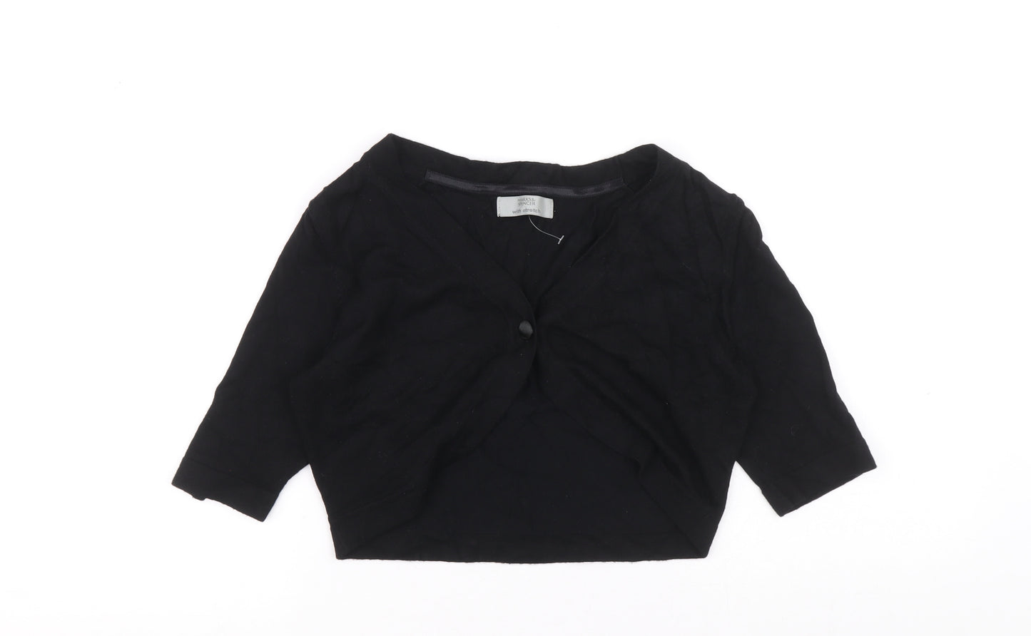 Marks and Spencer Womens Black V-Neck Viscose Cardigan Jumper Size 8