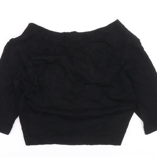 Marks and Spencer Womens Black V-Neck Viscose Cardigan Jumper Size 8