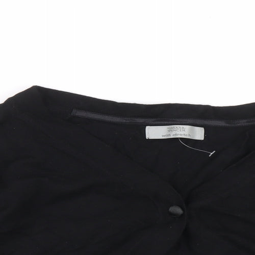 Marks and Spencer Womens Black V-Neck Viscose Cardigan Jumper Size 8
