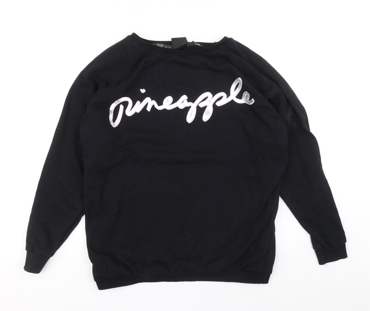 Pineapple Girls Black Cotton Pullover Sweatshirt Size 12-13 Years Pullover - Pinapple