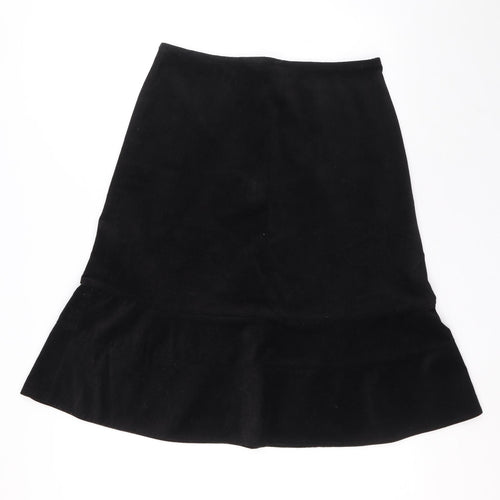 Mint Womens Black Cotton A-Line Skirt Size 12 Zip