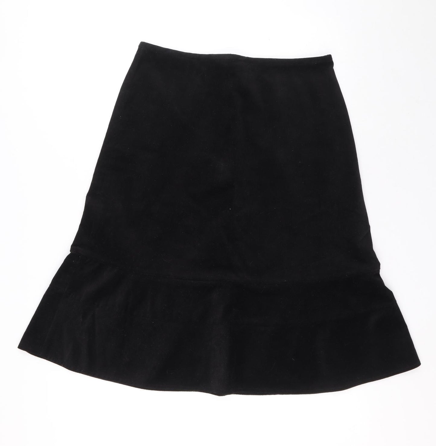 Mint Womens Black Cotton A-Line Skirt Size 12 Zip