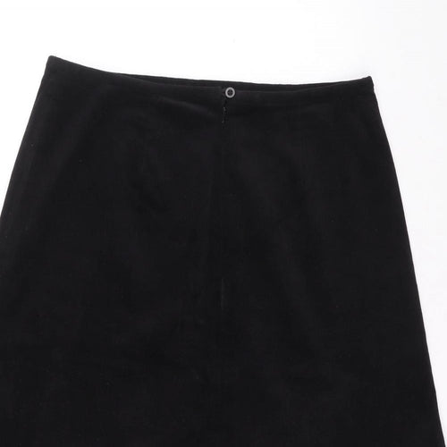 Mint Womens Black Cotton A-Line Skirt Size 12 Zip
