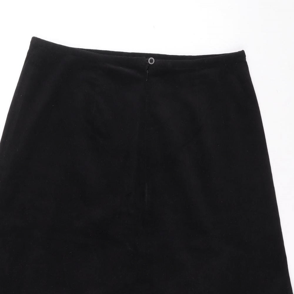 Mint Womens Black Cotton A-Line Skirt Size 12 Zip