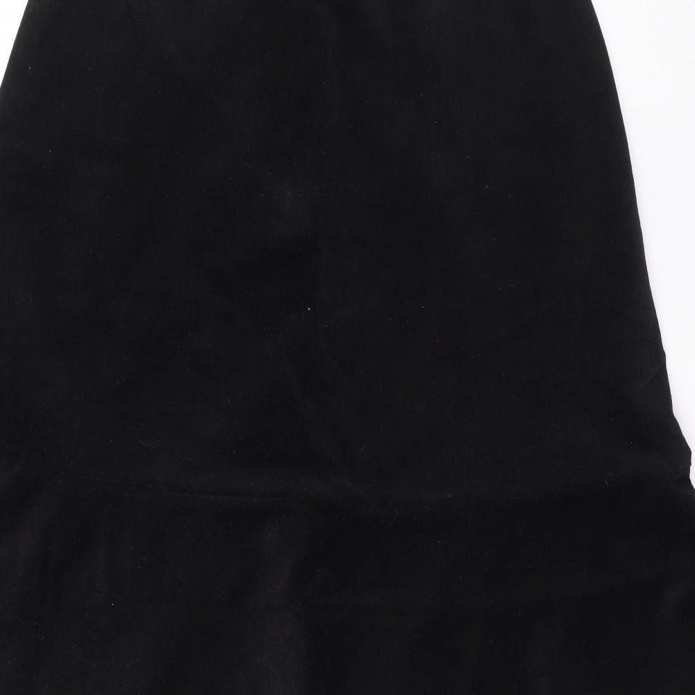 Mint Womens Black Cotton A-Line Skirt Size 12 Zip