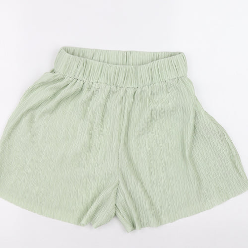 SHIEN Womens Green 100% Polyester Wrap Shorts Size 6 L5 in Relaxed Pull On