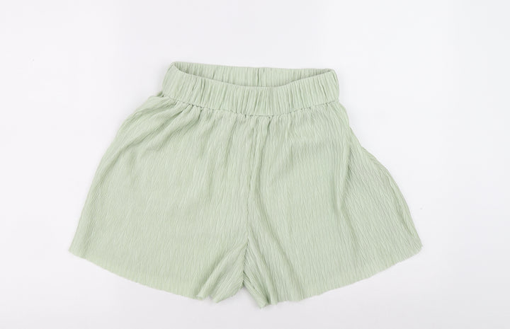 SHIEN Womens Green 100% Polyester Wrap Shorts Size 6 L5 in Relaxed Pull On