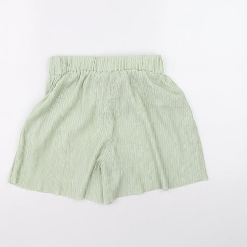 SHIEN Womens Green 100% Polyester Wrap Shorts Size 6 L5 in Relaxed Pull On