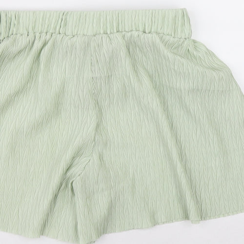 SHIEN Womens Green 100% Polyester Wrap Shorts Size 6 L5 in Relaxed Pull On
