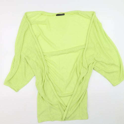 Atmosphere Womens Green V-Neck Cotton Cardigan Jumper Size S