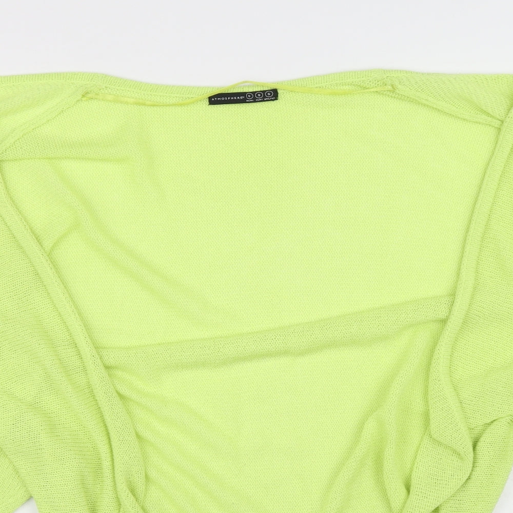 Atmosphere Womens Green V-Neck Cotton Cardigan Jumper Size S