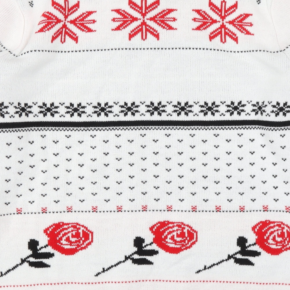 notjust Mens White Crew Neck Acrylic Pullover Jumper Size XL - Jeremy Corbyn Christmas